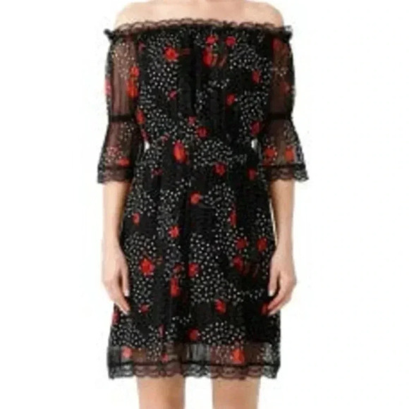 The Kooples Popi Off Shoulder Lace Mini Dress - Picture 2 of 8